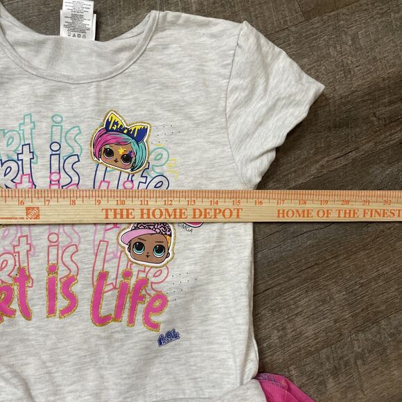 Girls L.O.L. Surprise shirt DRESS “Art is Life” PINK tutu Size XXL (18) EUC - Picture 8 of 11